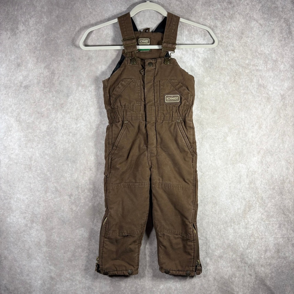 C.E. Schmidt Bib Overalls Toddler‎ Size 2T Brown Insulated Canvas Outdoor